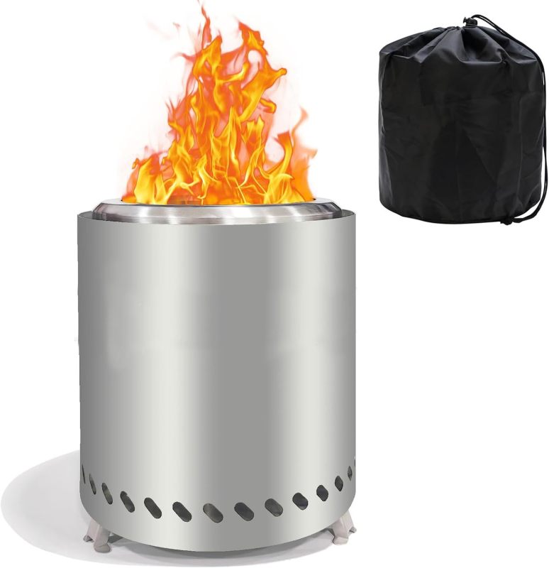 Wood Pellet Table Top Firepit with Stand Table Fire Pit Made of Stainless Steel Camping Portable Fire Pit for Outdoor Use