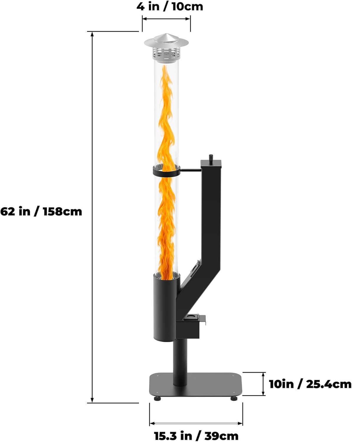 Smokeless Wood Pellet Patio Heater Fire Pipe- Pellet rocket stove Fire Pit for Outdoor - Garden Fire Pit