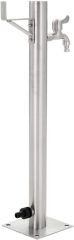 Round Stainless Steel Garden Water Column Water Tap Fountain with Connection UV and Frost Resistant Freestanding Tap