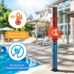 Pool Shower Solar Shower Column Foot Shower Rain Shower Head and Tap Garden Shower with Water Tank For Outdoor Use