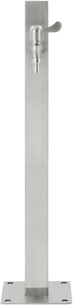 Square Garden Water Column Water Stainless Steel Tap Fountain with Connection UV and Frost Resistant Freestanding Tap