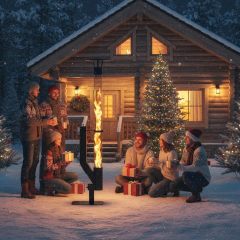 Wood Pellet Fire Pits Fire Pipe- Pellet rocket stove Fire Pit for Outdoor - Smokeless Flame Garden Fire Pit