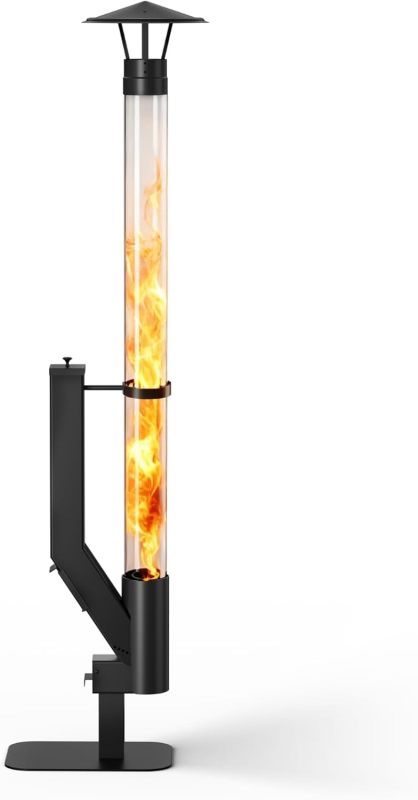 Wood Pellet Fire Pits Fire Pipe- Pellet rocket stove Fire Pit for Outdoor - Smokeless Flame Garden Fire Pit