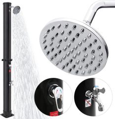 Solar Shower Column Garden Shower with Water Tank Foot Shower Rain Shower Head and Tap For Outdoor Use