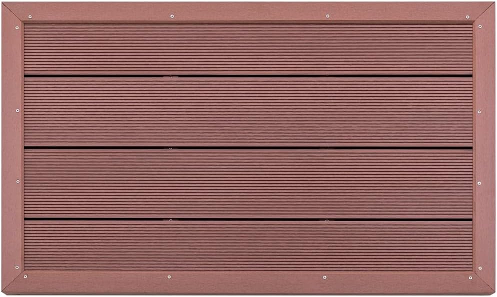 Brown Garden Shower Base Floor Element for Solar Shower Non-Slip Underlay WPC Base Plate for Outdoor Shower