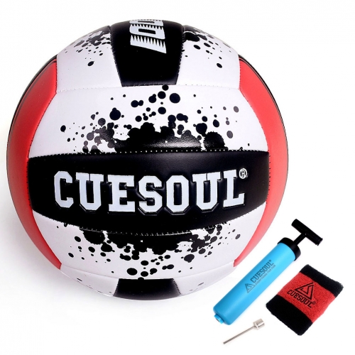 CUESOUL Soft play Volleyball, Standard #5 sized Volleyball, comes in red and yellow