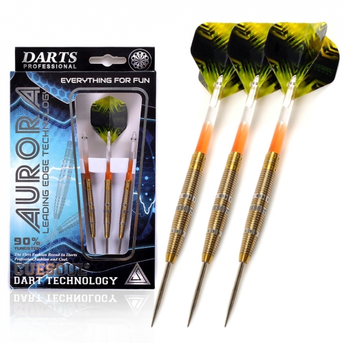 CUESOUL AURORA 21/23g/25g Steel Tip Tungsten Dart Set with Gold Titanium Nitride Coating