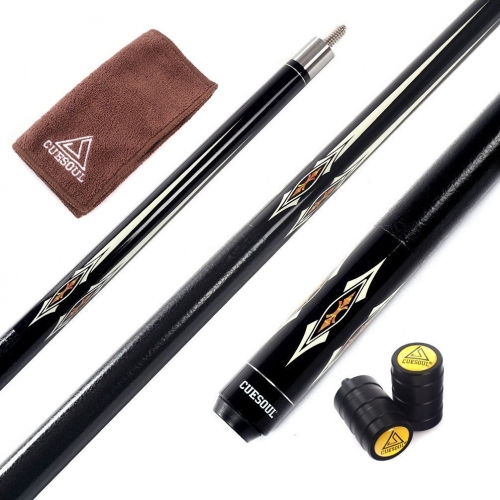 CUESOUL 58" CSBK005 19oz Full Maple Pool Cue Stick with Joint Protector/Shaft Protector and Cue Towel