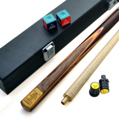 CUESOUL 57" 2 Piece Jointed Snooker / Pool Cue Hand-Spliced with Leatherette Cue Case