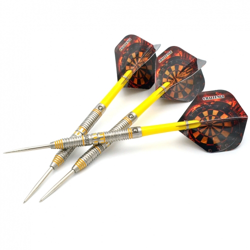 CUESOUL 22/24/26 Grams Tungsten Steel Tip Darts Set with Yellow  Line-Challenge Series