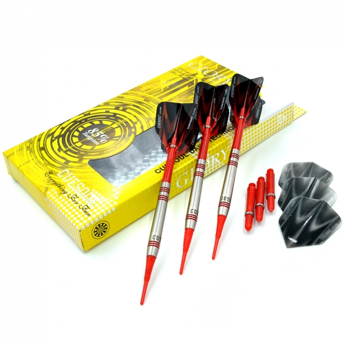 CUESOUL GLORY 85% Tungsten 16g Soft Tip Dart Set with Red Shafts