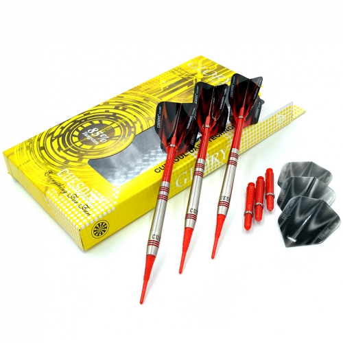 CUESOUL GLORY 85% Tungsten 16g Soft Tip Dart Set con ejes rojos