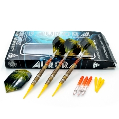 CUESOUL AURORA 18g Soft Tip Tungsten Dart Set mit goldenen Linien