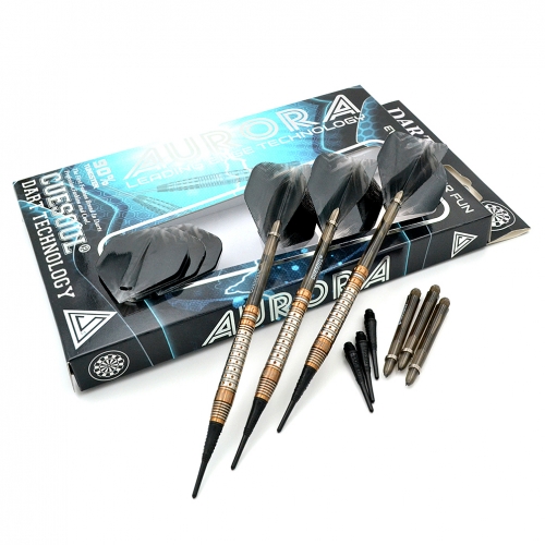 CUESOUL AURORA 18g Soft Tip Tungsten Dart Set mit braunem Lauf