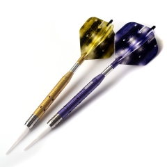 CUESOUL New ARMOUR 18 Grams Tungsten Soft Tip Darts Set-Royal Gold and Navy Blue