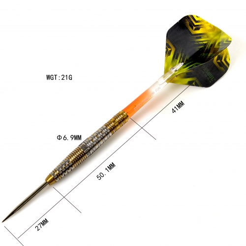 CUESOUL AURORA 21/23/25g Steel Tip Tungsten Dart Set with Golden Titanium  Nitride Coating