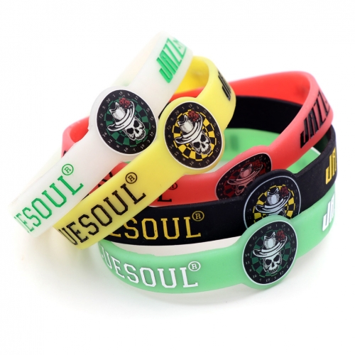 CUESOUL high quality silicone luminous wristband,set of 5