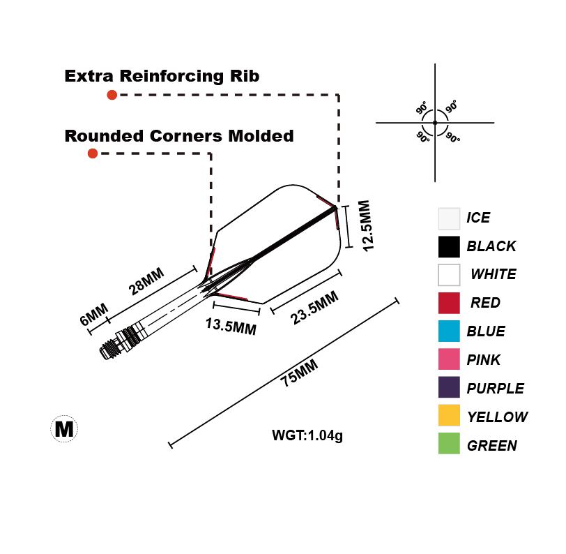 thumbnail image 2 of Cuesoul Rost Shaft CUESOUL ROST Integrated Dart Shaft & Flights - Medium Blue Slim Shape 3-Pack Slim Dart Shafts 2 of 11
