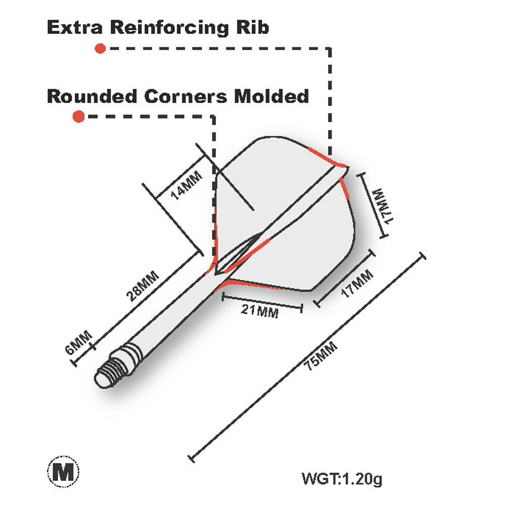 CUESOUL Integrated Dart Shaft and Flights Medium Standard ShapeLOVEone