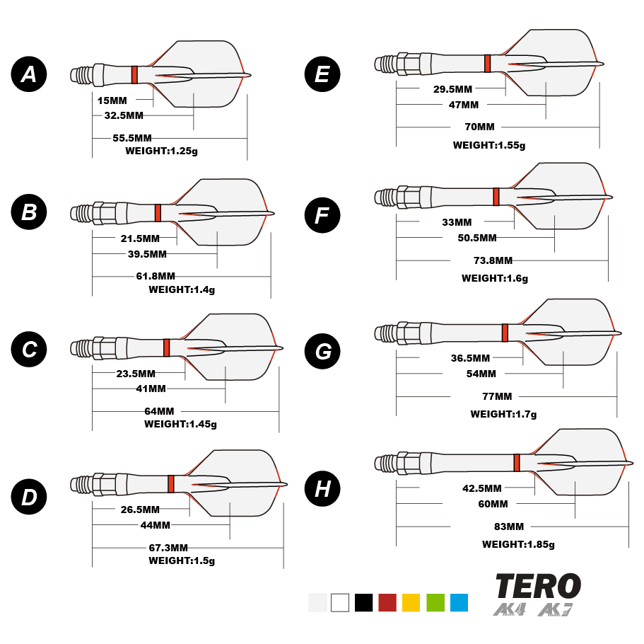 cuesoul-tero-ak4-dart-flights-gradient-color-standard-shape-set-of-3-pcs