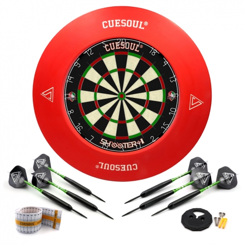 CUESOUL SHOOTER-I 18"*1-1/2" Official Size Tournament Sisal Bristle Dartboard,Approved by The WDF