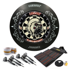 CUESOUL GLAMOURBOARD TRI-EYES 18"*1-1/2" Official Size Sisal Bristle Dartboard,with Dartboard Surround