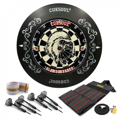 CUESOUL GLAMOURBOARD TRI-EYES 18"*1-1/2" Official Size Sisal Bristle Dartboard,with Dartboard Surround
