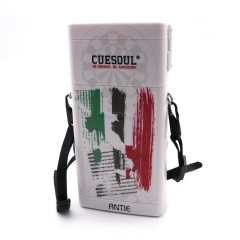 CUESOUL ANTIEハードダーツケース、6つのスチールチップダーツ/ソフトチップダーツと追加のアクセサリーを収納、イタリア国旗のデザイン、耐久性のある使用