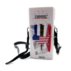 CUESOUL ANTIE Hard Dart Case, comporta 6 dardos de ponta de aço / dardos de ponta macia e acessórios extras, com design de bandeira americana, uso dur