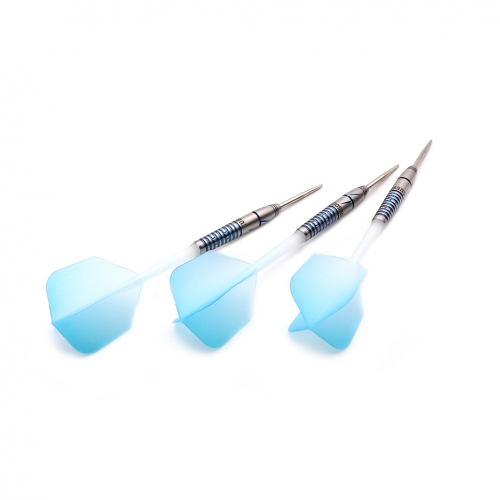 CUESOUL BLUE GEM STONE 22g Steel Tip 90% Tungsten Dart Set with Uniformity  Titanium Coated and Gradient Color ROST Flights