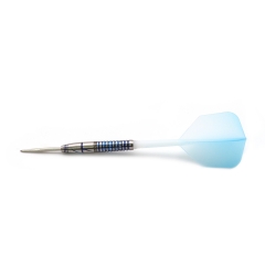 CUESOUL BLUE GEM STONE 22g Steel Tip 90% Tungsten Dart Set with Uniformity  Titanium Coated and Gradient Color ROST Flights