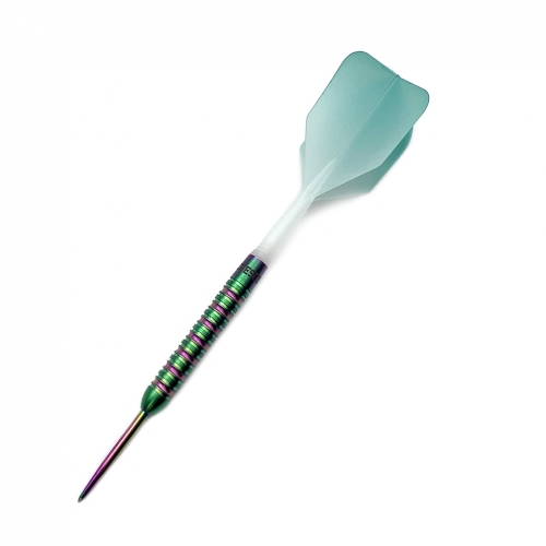 CUESOUL GREEN GEM STONE 21g Steel Tip 90% Tungsten Dart Set with Uniformity  Titanium Coated and Gradient Color ROST Flights