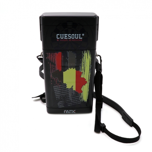 CUESOUL ANTIE Hard Dart Case,Holds 6 Steel Tip Darts/Soft Tip Darts & Extra Accessories,with Belgium Flags Design,Durable Use
