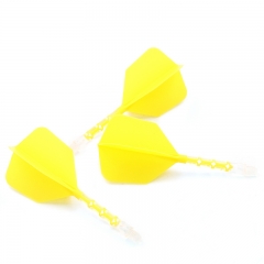 CUESOUL ROST T19 Integrated Ice Dart Shaft and Yellow Flight, Big Wing Shape,Set of 3