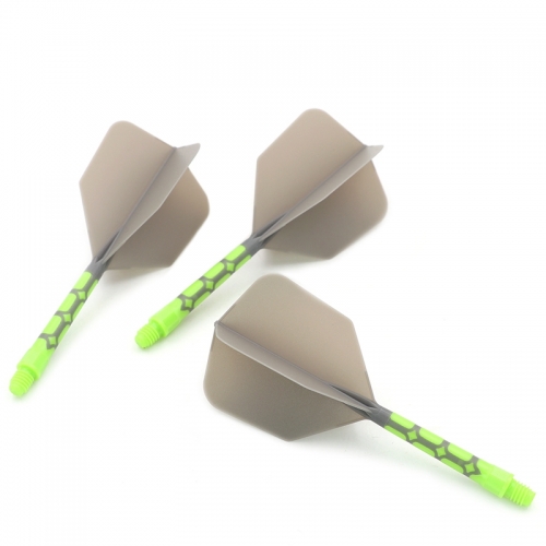 CUESOUL ROST T19 Integrated Green Dart Shaft and Grey Flight, Big Wing Shape,Set of 3