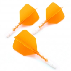 CUESOUL ROST T19 Integrated White Dart Shaft and Orange Flight, Big Wing Shape,Set of 3