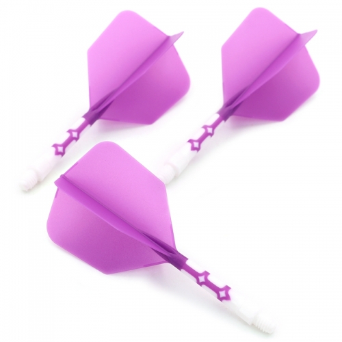 CUESOUL ROST T19 Integrated White Dart Shaft and Purple Flight, Big Wing Shape,Set of 3