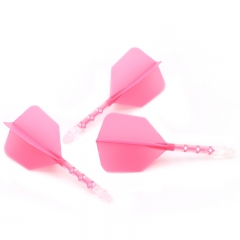 CUESOUL ROST T19 Integrated Ice Dart Shaft and Dark Pink Flight, Big Wing Shape,Set of 3