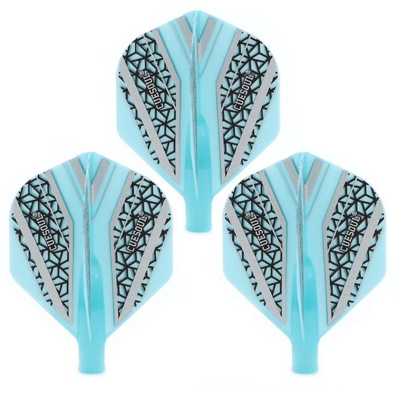 Cuesoul Piume Per Freccette AK5 Shape – Sistema Integrato Canna+Piuma, Colore Blu