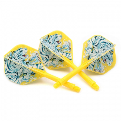 Ejes Vuelos Dardos CUESOUL Vuelos Para Dardos CUESOUL - Eje Integrado, 69mm, Diseño Mitológico, Juego De 3 Piezas En Caja Cristal Regalo Jugador Dardos Caja Cristal