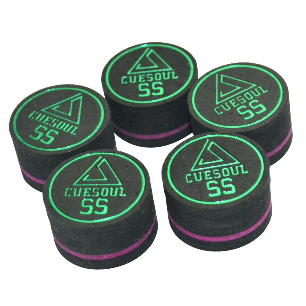 CUESOUL 6-laags Varkensleren Cue Tips – 10 Mm, Set Van 6 Stuks Voor Poolkeu