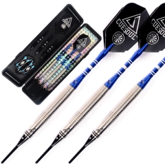 CUESOUL 85% Tungsten 16g Soft Tip Darts with Slim Dart Case