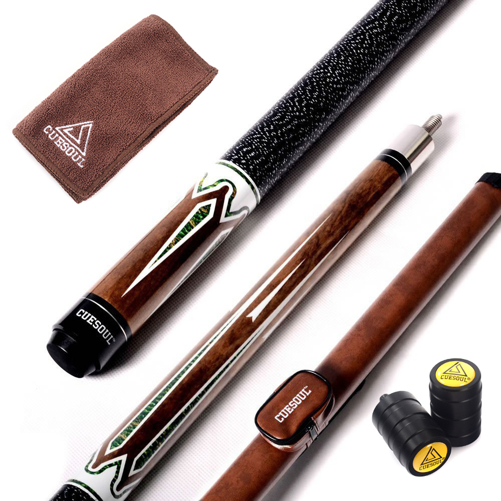 CUESOUL 58 Inch 19oz 1/2 Maple Billiard Stick Pool Cue Set 11.5mm