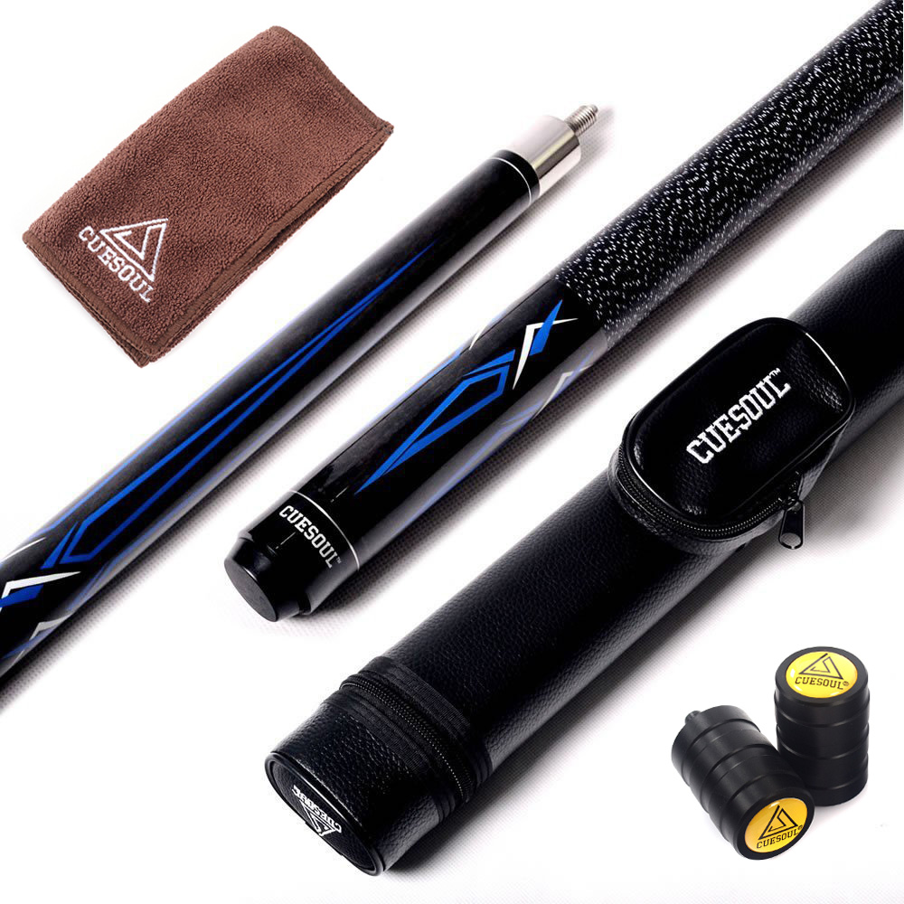 CUESOUL 58 Inch 19oz 1/2 Maple Billiard Stick Pool Cue Set 11.5mm