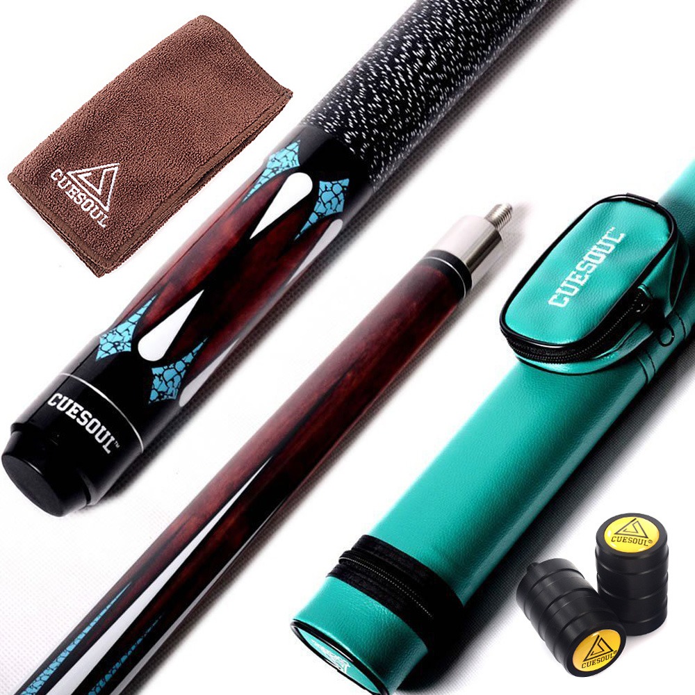 CUESOUL 58 Inch 19oz 1/2 Maple Billiard Stick Pool Cue Set 11.5mm