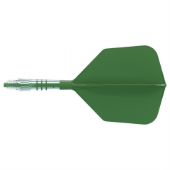 CUESOUL ROST T19 Carbon Integrated Dart Shaft and Flight Big Wing Shape-Dark Green Flight with Green Shafts