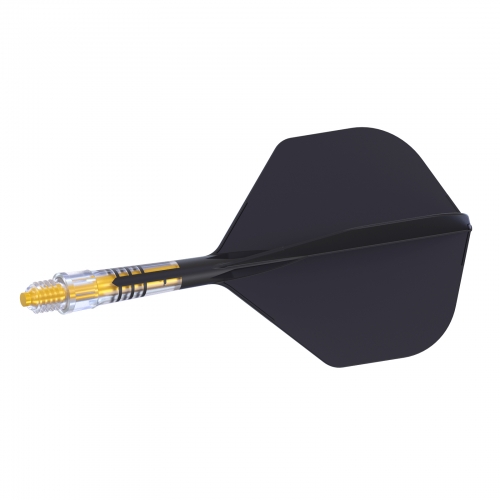 CUESOUL ROST T19 Carbon Integrated Dart Shaft and Flight Standard Shape-Black Flight with Yellow Shaft