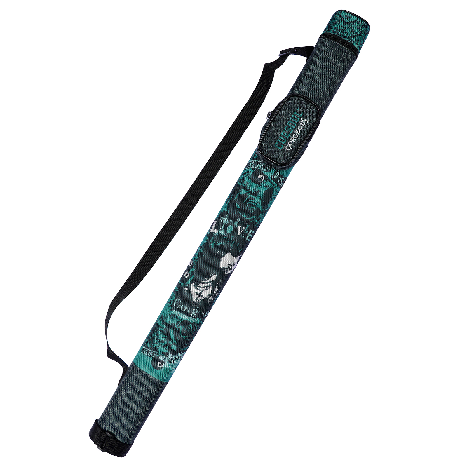1/2 Hard Pool Cue Case With Soft Foam Lining – Holds 2 Cues, Retractable Handle, Aluminum Build