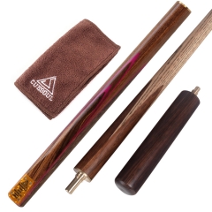 CUESOUL 3/4 Piece Ash Pool Snooker Cue 18oz Walnut with Butt extention 9.5mm Cue Tip