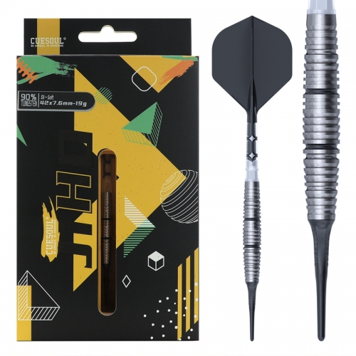 CUESOUL JIHO S8 19g Soft Tip 90% Tungsten Dart Set with Unifying ROST T19 Flight